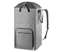 Laundry Backpack Bag Bukere Extra Large 2 in 1 Laundry Hamper for College Students Dorm Essentials Adjustable Shoulder Straps Freestanding Heavy Duty Laundry Bag for Apartment Laundromat Travel (Gray)