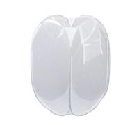 LAUNDRY BAG Pop Up Washing Foldable Laundry Basket Mesh Hamper Storage Bin (White - HOM5110)
