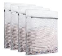 Laundry Bag 4 Pcs Mesh Laundry Bags 12 x 16 Inches Durable Zipper Mesh bag Mesh Wash Bags Lingerie Bags for Washing Delicates Laundry Bags for Traveling Delicates Bag for Washing Machine