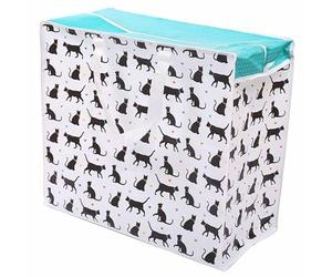 Laundry Bags, Extra Large Jumbo Zip-Up Storage Bag | Reusable Laundry Shopping Bags for Laundry, Toys, Picnic, Party & Home Organization (I Love My Cat Design Laundry Bag)