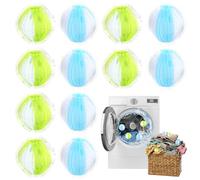 Laundry Balls 12PCS, Lychico Laundry Anti-Tangle Hair Remover Balls, Reusable Lint Catcher for Washing Machine, Pet Hair Remover for Laundry, Anti-Wrinkle Fabric Protector for Clothes Bedding Blankets