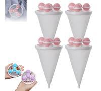 Laundry Balls for Washing Machine, 4 Pcs Anti Tangle Washing Machine Balls with Floating Lint Mesh Bag, Reusable Pet Hair Remover Catcher for Clothes & Bedding (Pink)