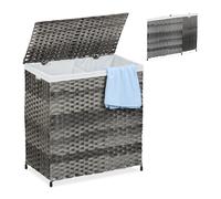 Laundry Basket 110 Litres Washing Storage Bin Container Bag Sack Rattan Look