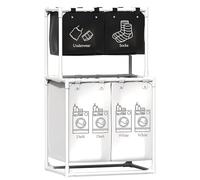 Laundry Basket, 210 L Laundry Hamper Basket with 4 Removable Bags, Collapsible 2 Floors Washing Basket for Laundry Room, Bedroom, Bathroom