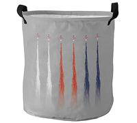 Laundry Basket Airplane Smoke Red White Blue Gray Background Clothes Organiser With Handles Washable Laundry Baskets, For Bathroom, Blanket, Room, 60L