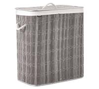 Laundry Basket with Lid ARRAIAS Fabric Grey 100 L
