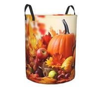 Laundry Basket Autumn Leaves and Pumpkin Print Laundry Hamper Dirty Clothes Hamper Waterproof Laundry Baskets Portable Tall Collapsible Laundry Hamper for Household Items