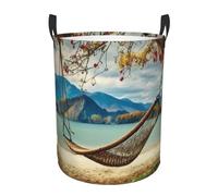 Laundry Basket Autumn Swing And Tree Printing Clothes Hamper Waterproof Washing Basket Storage Round Laundry Hamper For Dirty Clothes Room Bedroom S
