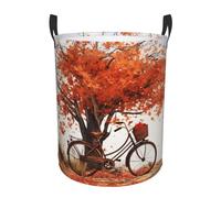 Laundry Basket Autumn Tree With Aged Old Bike Clothes Hamper Round Storage Basket Storage Clothes Bin Hamper For Bathroom Laundries College Dorm 40X50Cm