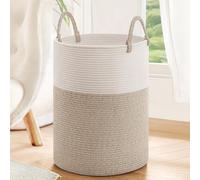Laundry Basket, Baby Laundry Hamper for Toys, Tall Woven Laundry Basket for Clothes, Blanket Storage Baskets for Living Room, 35 x 50 cm, Light & Brown