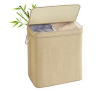 Laundry Basket Bamboo Clothes Organiser, Natural / 130 L