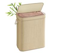 Laundry Basket Bamboo Clothes Organiser, Natural / 90 L