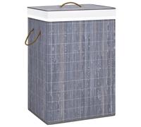 Laundry Basket Bamboo Woven Fabric Grey 40x30x60cm Collapsible Liner and Handles