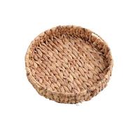 Laundry Basket Basket Handwoven Fruit Tea Snack Bread Basket Cosmetic Round Storage Box Water Weaving Bamboo Tray for home use(M Grass weavn)