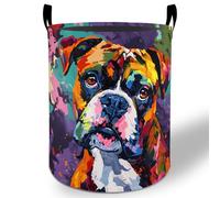 Laundry Basket Boxer Dog Colorful Pet Laundry Baskets Waterproof Storage Basket Toys Clothes Bin Hamper For Kids Toys In Bedroom College Dorm 40X50Cm