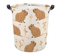 Laundry Basket Capybara Autumn Washing Basket Storage Round Laundry Hamper Waterproof Dirty Clothes Hamper For Bathroom Room Bedroom