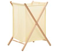 Vidaxl Laundry Basket Cedar Wood And Fabric Beige 42X41X64 Cm