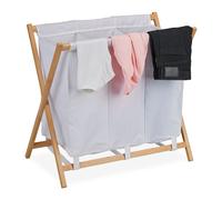 Laundry basket clothes bin foldable storage 3 compartments 20 kg capacity
