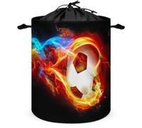 Laundry Basket, Collapsible Waterproof Oxford Cloth Dirty Clothes Basket, Gaming Graffiti Football Pattern, Washing Basket, Bath Toy Storage Basket, Boys Teenager Bedroom Decor (Colour 2,44x35cm)