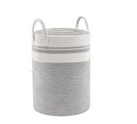 Laundry Basket, Cotton Rope Laundry Hamper Woven Collapsible Dirty Clothes Basket for Living Room, Laundry Room 58L