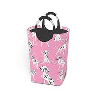 Laundry Basket Cute Dalmatian Dog Collapsible Laundry Hamper Large Storage Bin Fashion Clothes Bag with Handles 50 L