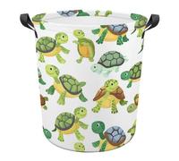 Laundry Basket Cute Small Turtle Round Laundry Hamper Fashion Washing Basket Durable Dirty Clothes Hamper For Home Bedroom Room