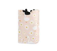 Laundry Basket Daisy Flower Little Duck Collapsible Laundry Hamper Foldable Dirty Clothes Bag Large Storage Basket with Handles for Kid Room Toy Bin Bathroom Clothing Organizer