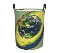 Laundry Basket Earth Avocado Round Laundry Hamper For 34X42CM