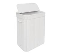 Relaxdays Bamboo laundry bin with lid