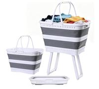 Laundry Basket | Foldable Storage Space Saving 26L | Large Laundry Basket and Washing Basin, for Home, Bathroom, Bedroom, Dorm, Camping, Toy Food, Fruit, Vegetable, Fabric and Towel