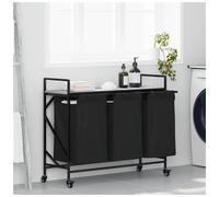 Laundry Basket Grey Sonoma 99x33x82cm Steel Frame Engineered Wood Polyester Bags
