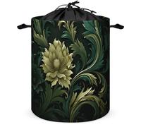 Laundry Basket Hamper Waterproof Dirty Clothes Hamper Dark Green And Green Style Collapsible Washing Bin Clothes Bag with Handles Freestanding Laundry Hamper for Bathroom Bedroom Dorm Travel