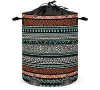 Laundry Basket Hamper Waterproof Dirty Clothes Hamper Ethnic Turtle Striped Collapsible Washing Bin Clothes Bag with Handles Freestanding Laundry Hamper for Bathroom Bedroom Dorm Travel