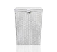 Laundry Basket Hand Woven Resin White with Removable White Lining Bin