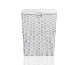 Laundry Basket Hand Woven Resin White with Removable White Lining Bin
