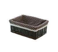 Laundry Basket Handmade Rattan Storage Baskets Household Items Snacks Fruit Debris Laundry Finishing Willow Storage Basket for home use(Color07,36x26x14cm)