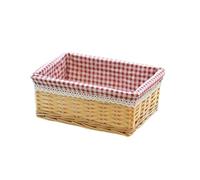 Laundry Basket Handmade Rattan Storage Baskets Household Items Snacks Fruit Debris Laundry Finishing Willow Storage Basket for home use(Color06,30x21x12cm)