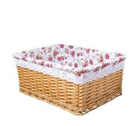 Laundry Basket Handmade Rattan Storage Baskets Household Items Snacks Fruit Debris Laundry Finishing Willow Storage Basket for home use(Color03,30x21x12cm)