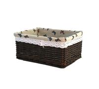 Laundry Basket Handmade Rattan Storage Baskets Household Items Snacks Fruit Debris Laundry Finishing Willow Storage Basket for home use(Color02,30x21x12cm)