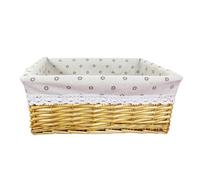 Laundry Basket Handmade Rattan Storage Baskets Household Items Snacks Fruit Debris Laundry Finishing Willow Storage Basket for home use(Color04,40x30x16cm)