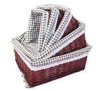 Laundry Basket Handmade Rattan Storage Baskets Household Items Snacks Fruit Debris Laundry Finishing Willow Storage Basket for home use(Color05,40x30x16cm)