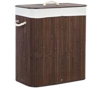 Laundry Basket KANDY Bamboo Dark Brown 72 L