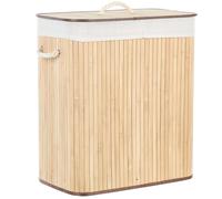 Laundry Basket KANDY Bamboo Light Brown 100 L