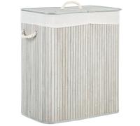 Laundry Basket KANDY Bamboo Light Grey 100 L