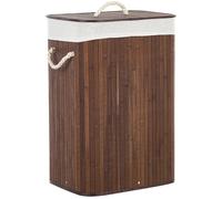 Laundry Basket KOMARI Bamboo Dark Brown 72 L