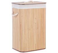 Laundry Basket KOMARI Bamboo Light Brown 72 L
