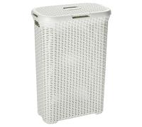 Laundry Basket Large Natural Rattan Style Hamper Handle Lidded Cover 40L / 60L