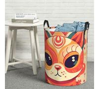Laundry Basket Large Laundry Hamper Waterproof Dirty Clothes Hamper for Laundry Patterned Cat Head Collapsible Laundry Baskets for Bedroom Bathroom Dorm Clothes Hamper