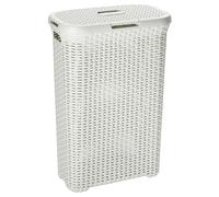 Laundry Basket Large Natural Rattan Style Hamper Handle Lidded Cover 40L / 60L