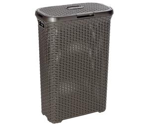 Laundry Basket Large Natural Rattan Style Hamper Handle Lidded Cover 40L / 60L